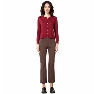 Avenue Montaigne Brown “LEO” Cropped And Flare Pants Size 2 New Without Tags!